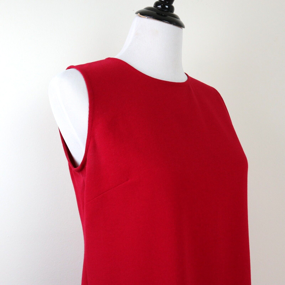 J Jill Size Petite 4 Stretch Crepe Shift Dress Knee Length Red - Picture 7 of 9